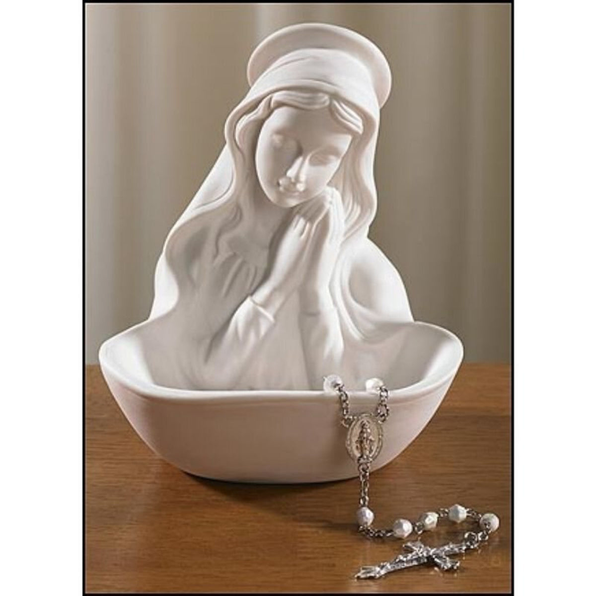 Madonna Porcelain Rosary Holder-White