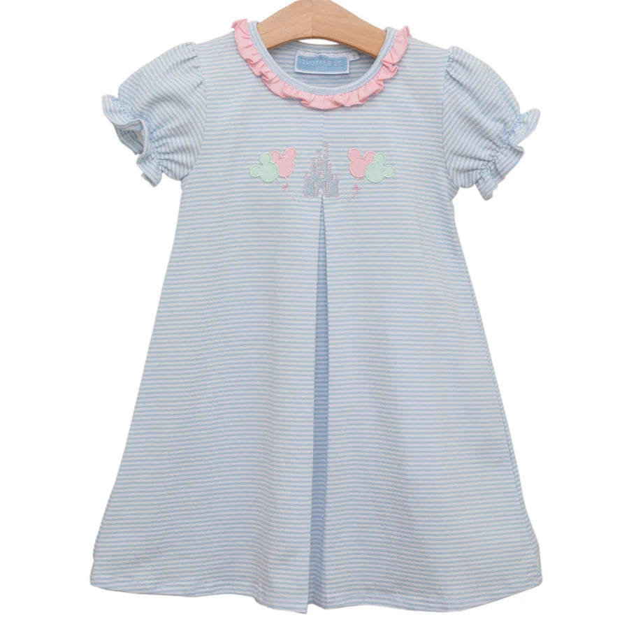 Trotter Street Magical S/S Dress-Blue Stripe