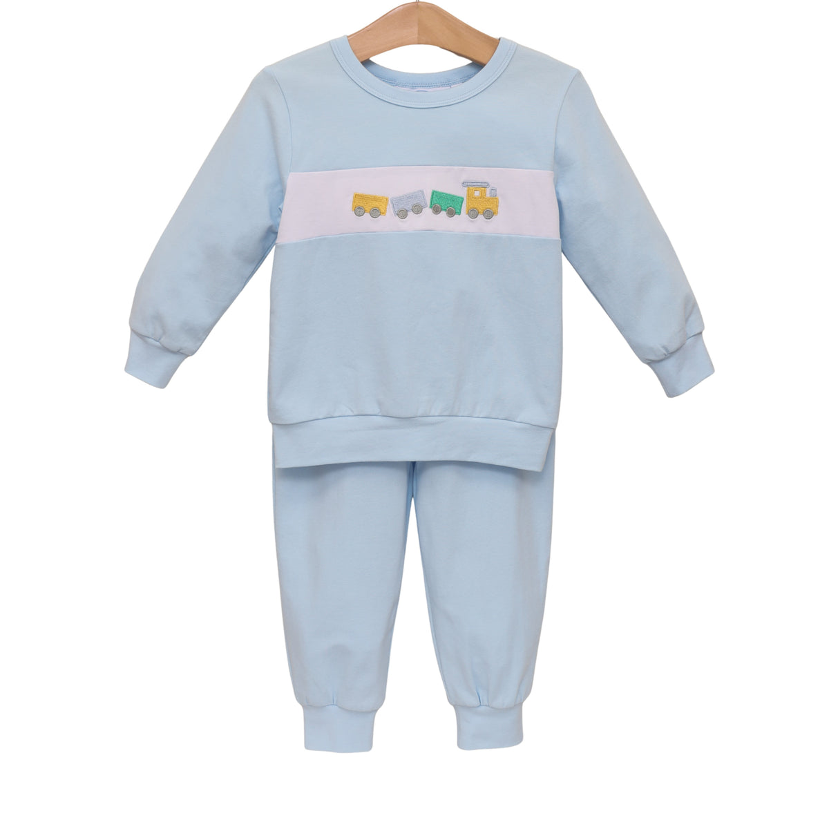 Trotter Street Train Jogger Set-Blue