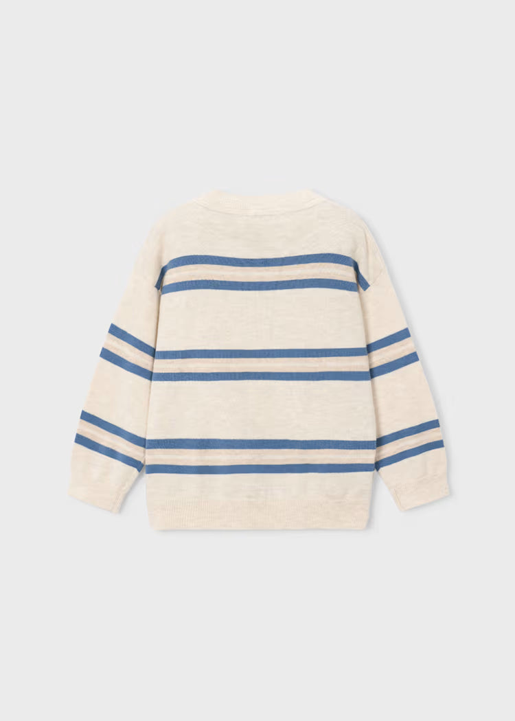 Mayoral Heather Stone Striped Boys Sweater