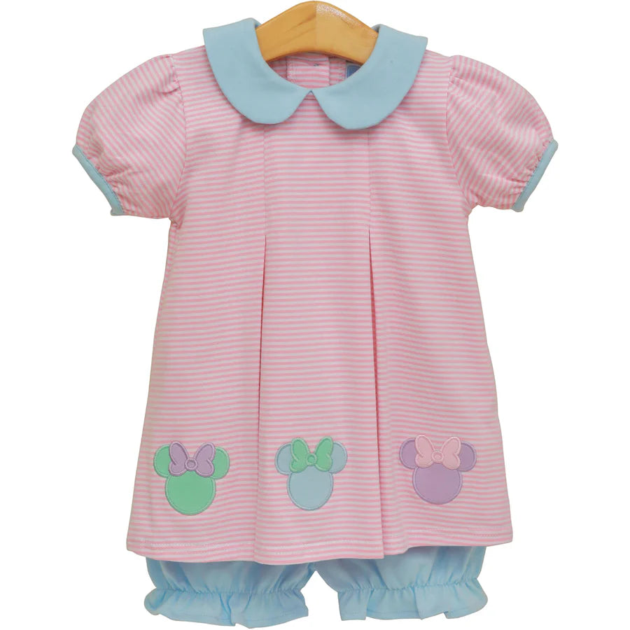 Trotter Street Cheerful Ears Bloomer Set-Pink