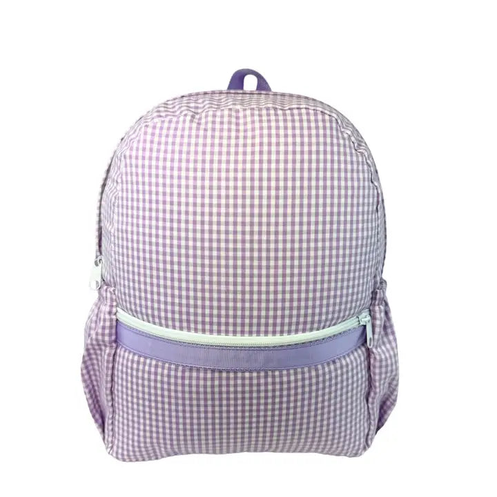 Oh Mint Lilac Gingham Medium Backpack