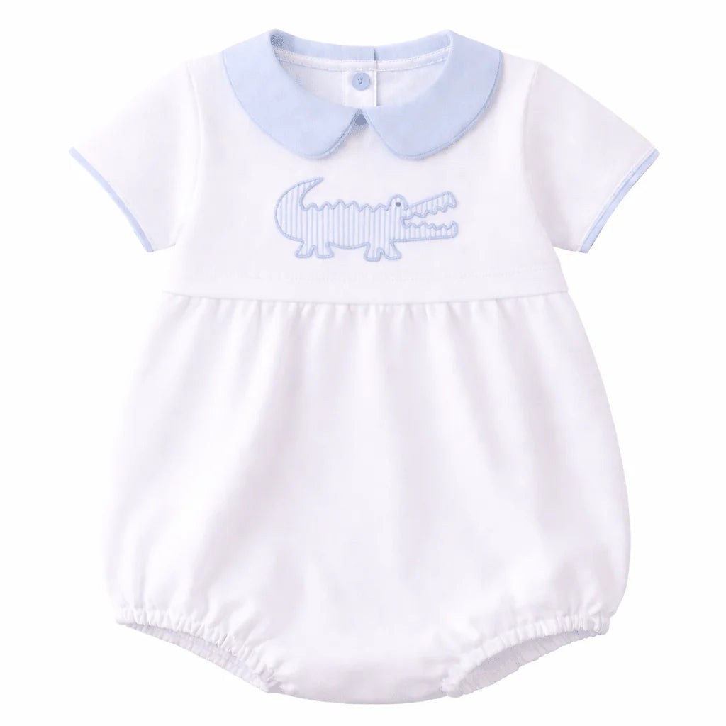MB Gator Applique Collared Bubble-Lt. Blue