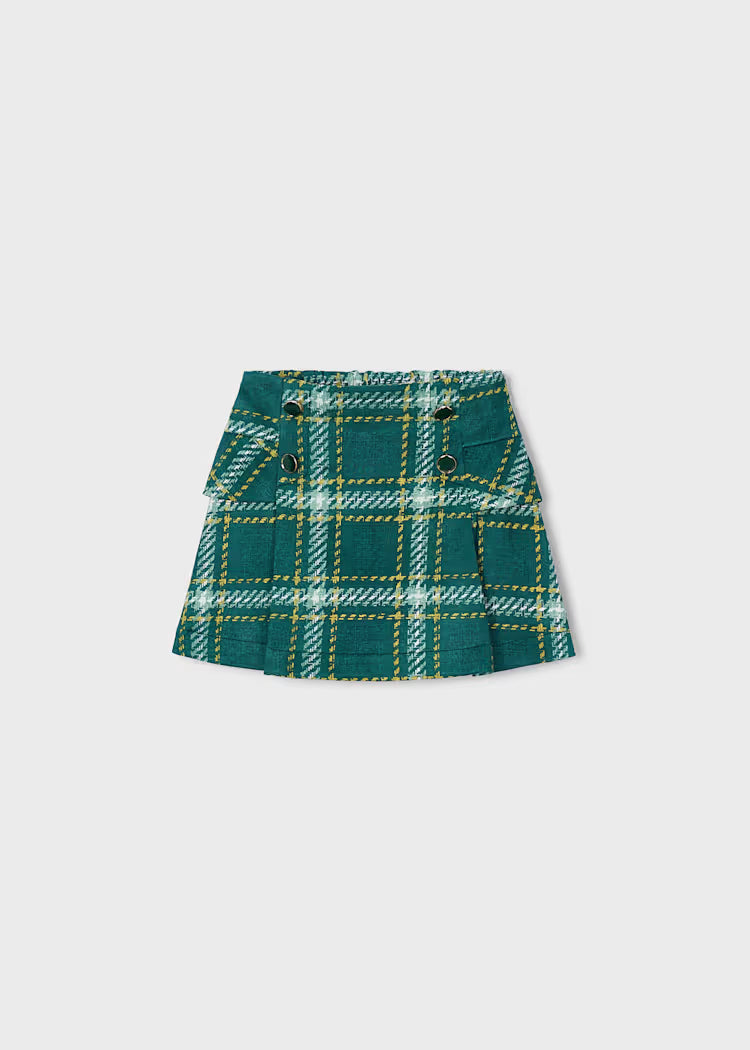 Mayoral Printed Suede Skirt-Forest Green