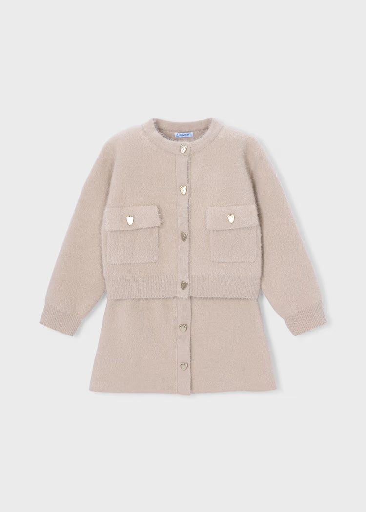 Mayoral Tricot Skirt Set-Beige