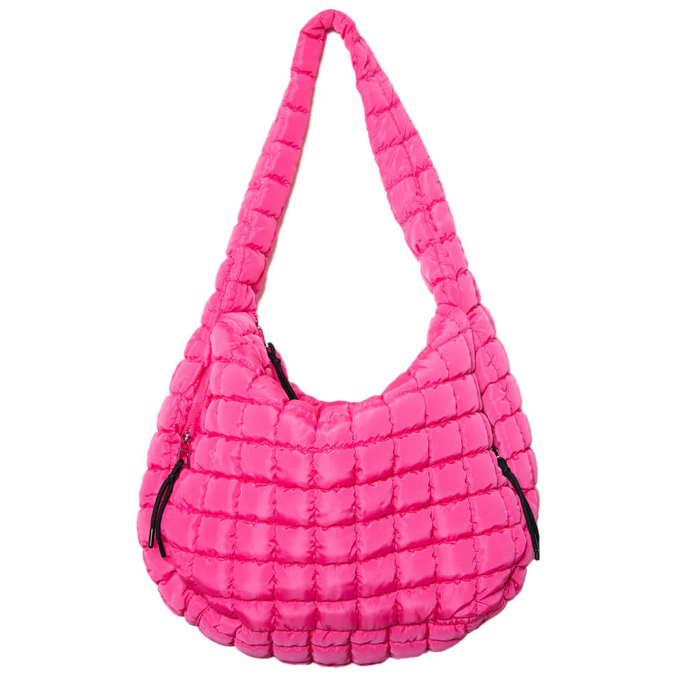 Katydid Hot Pink Quilted Hobo Bag