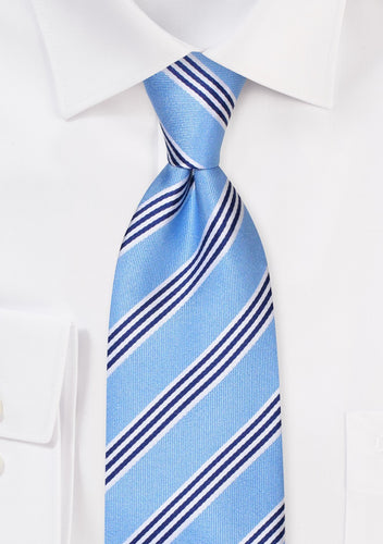 Light Blue Striped Necktie