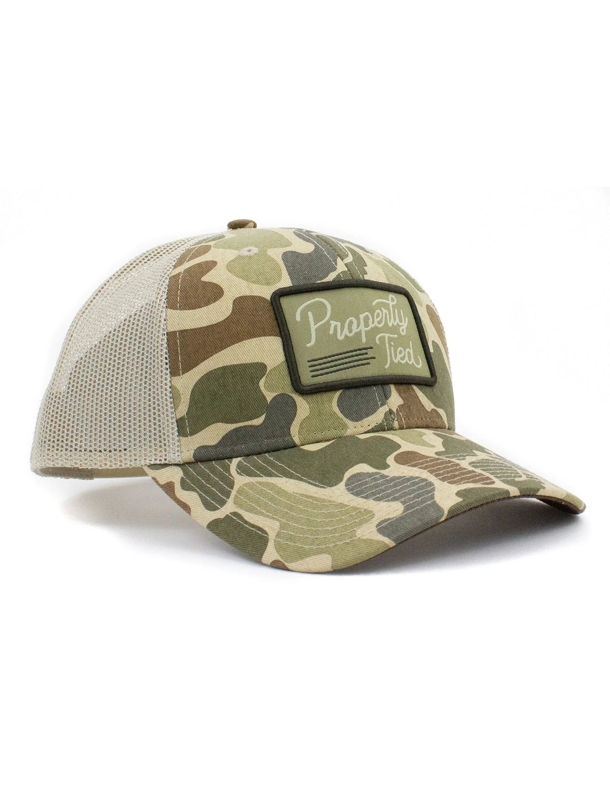 Properly Tied Sportsman Trucker Hat Vintage Camo