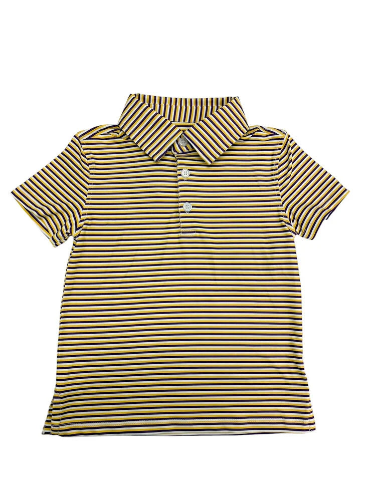 Meripex Purple/Gold/White Stripe Polo