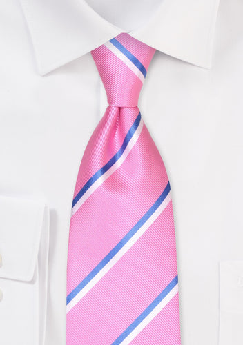 Pink Repp Stripe Tie