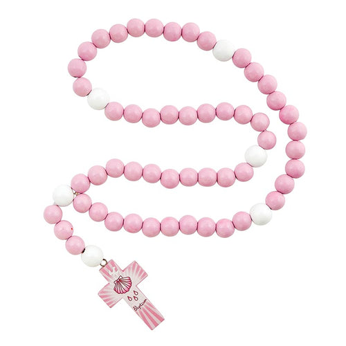 Pink Wooden Baby Rosary