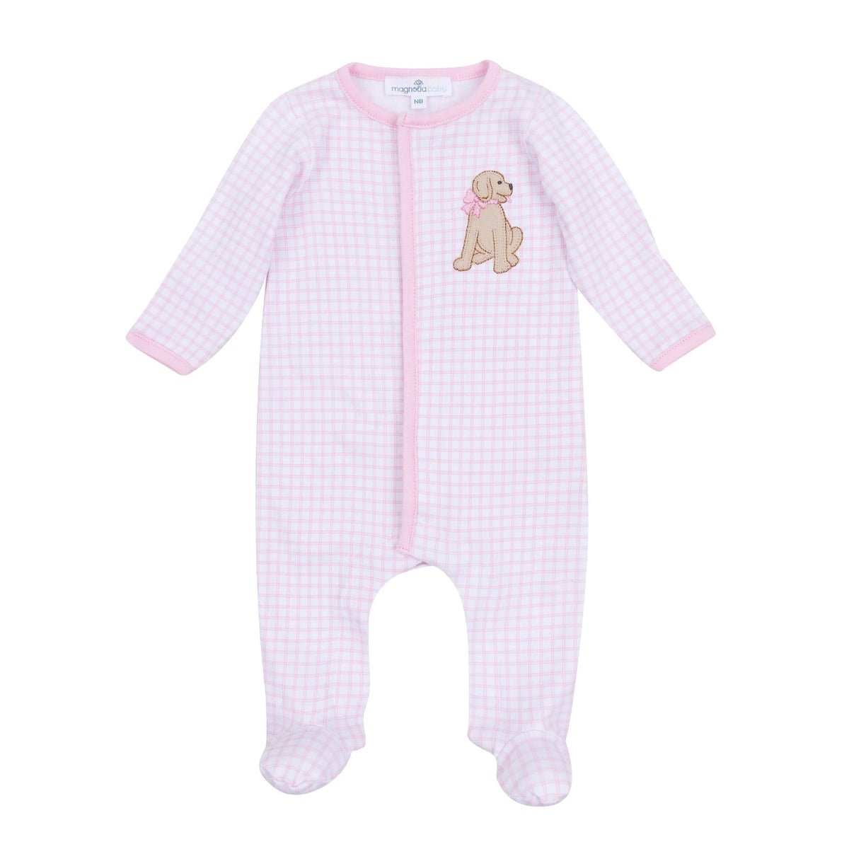 MB Puppy Playtime Applique Footie-Pink