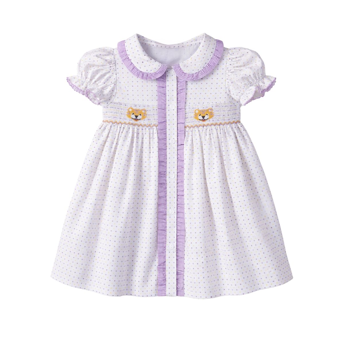 Krewe Purple Bitty Dot Tiger Dress