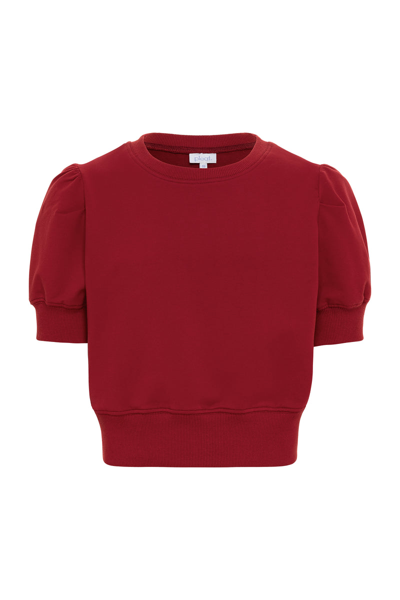 Pleat Riley Sweatshirt-Red
