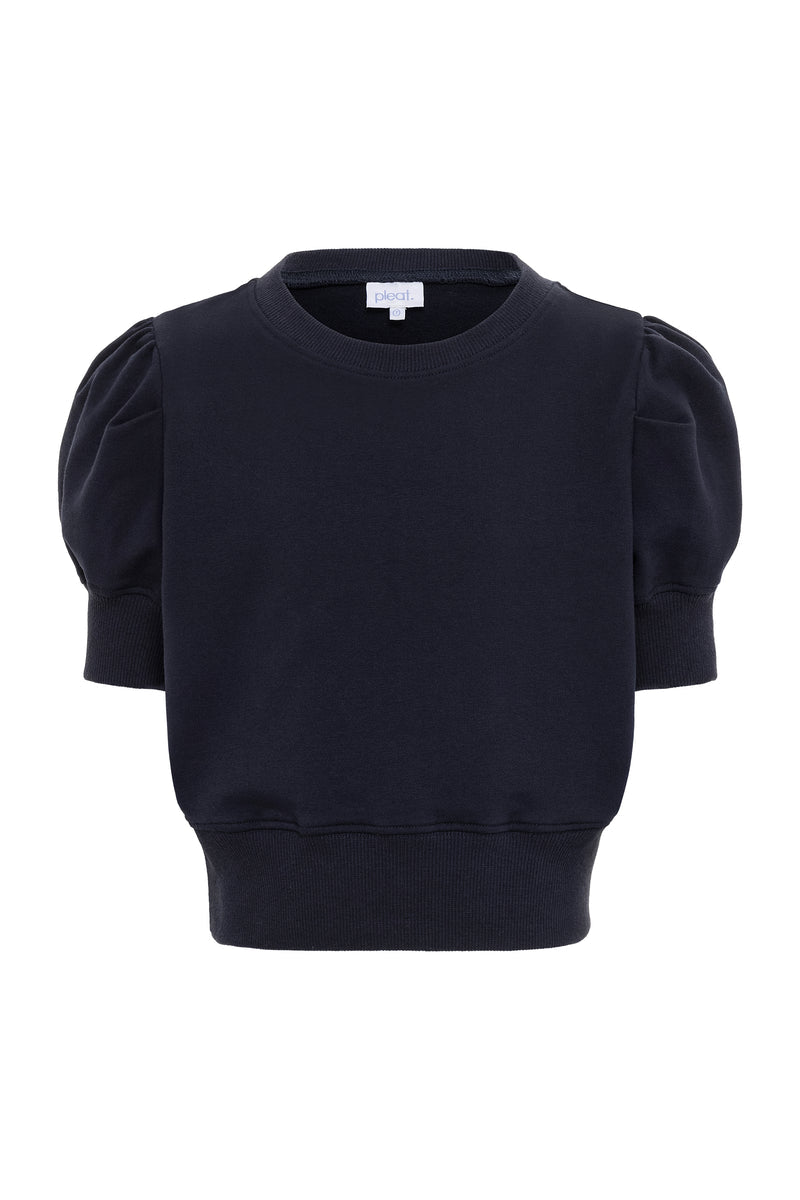 Pleat Riley Sweatshirt-Navy