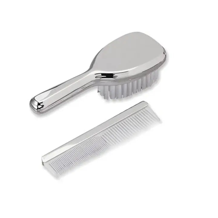 Silver Plated Brush & Comb Set