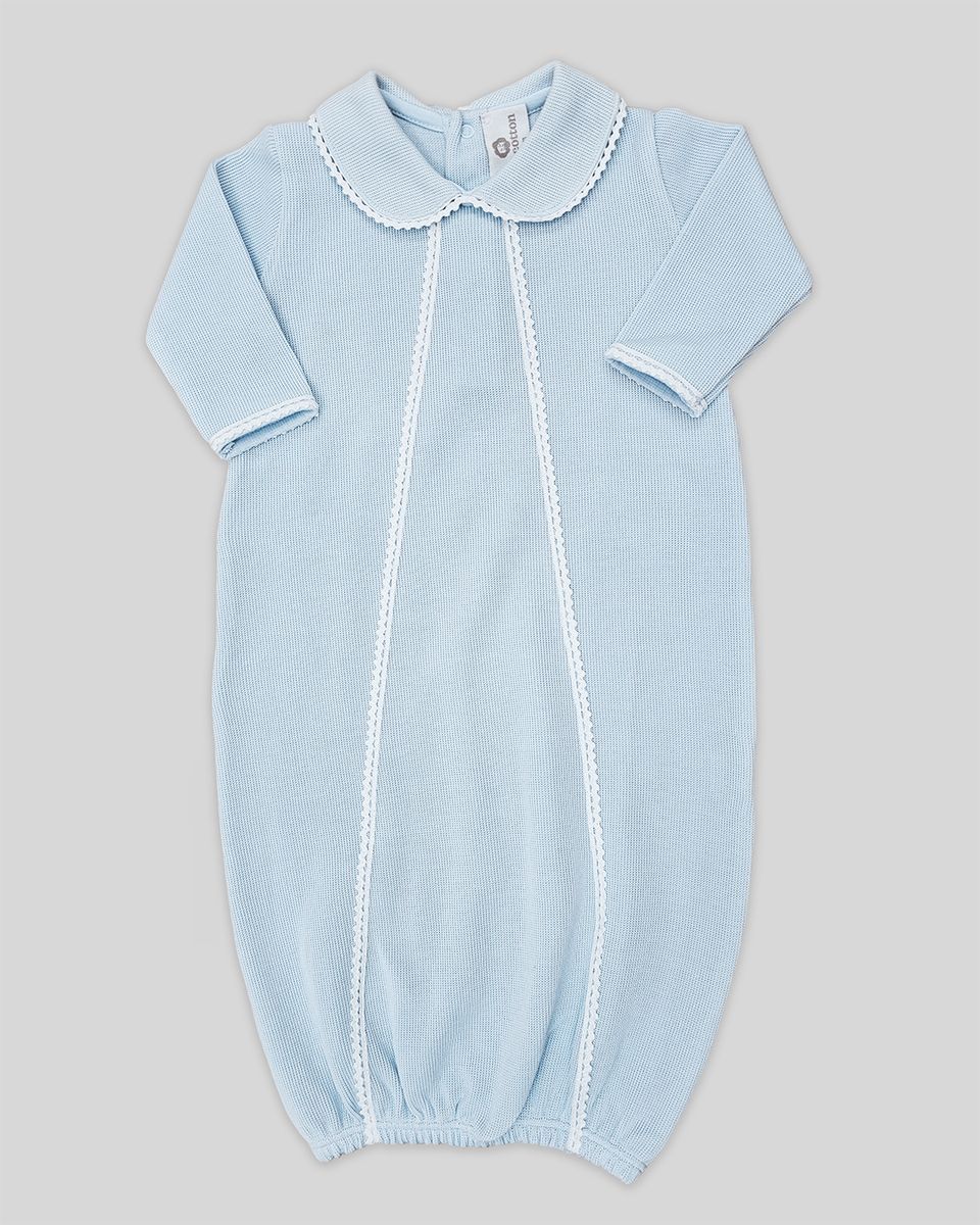 Cotton Peru Milan Special Knit Gown-Blue