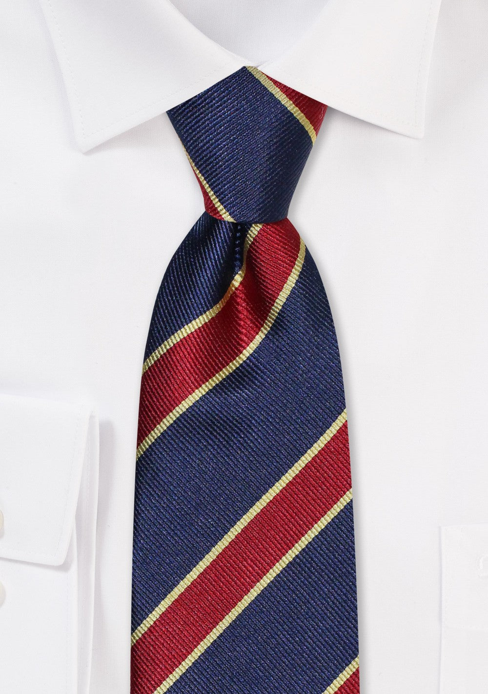 Striped Regimental Tie-Navy/Crimson