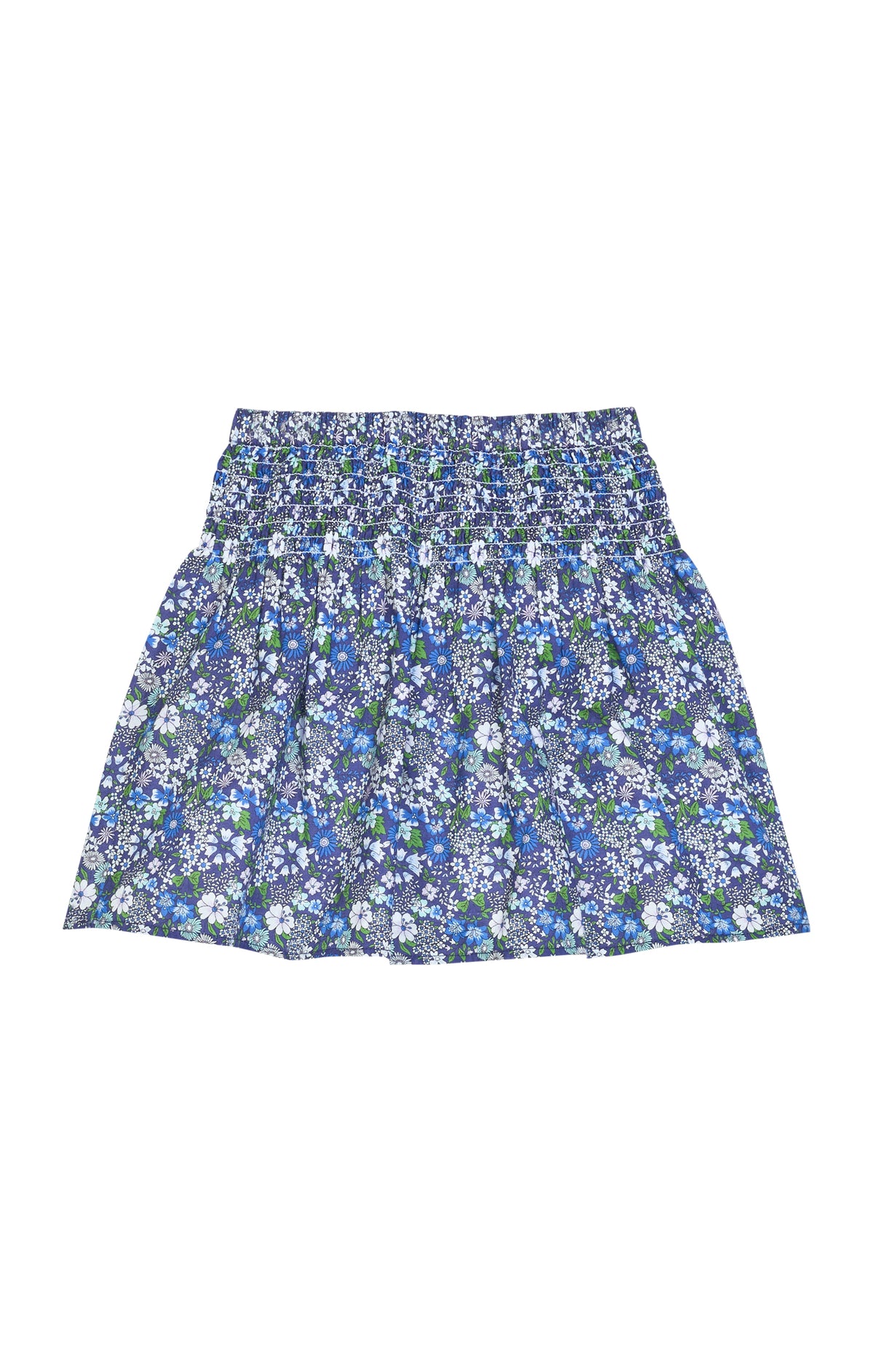 Bisby - Shirred Circle Skirt - Brookline Blossoms Blue