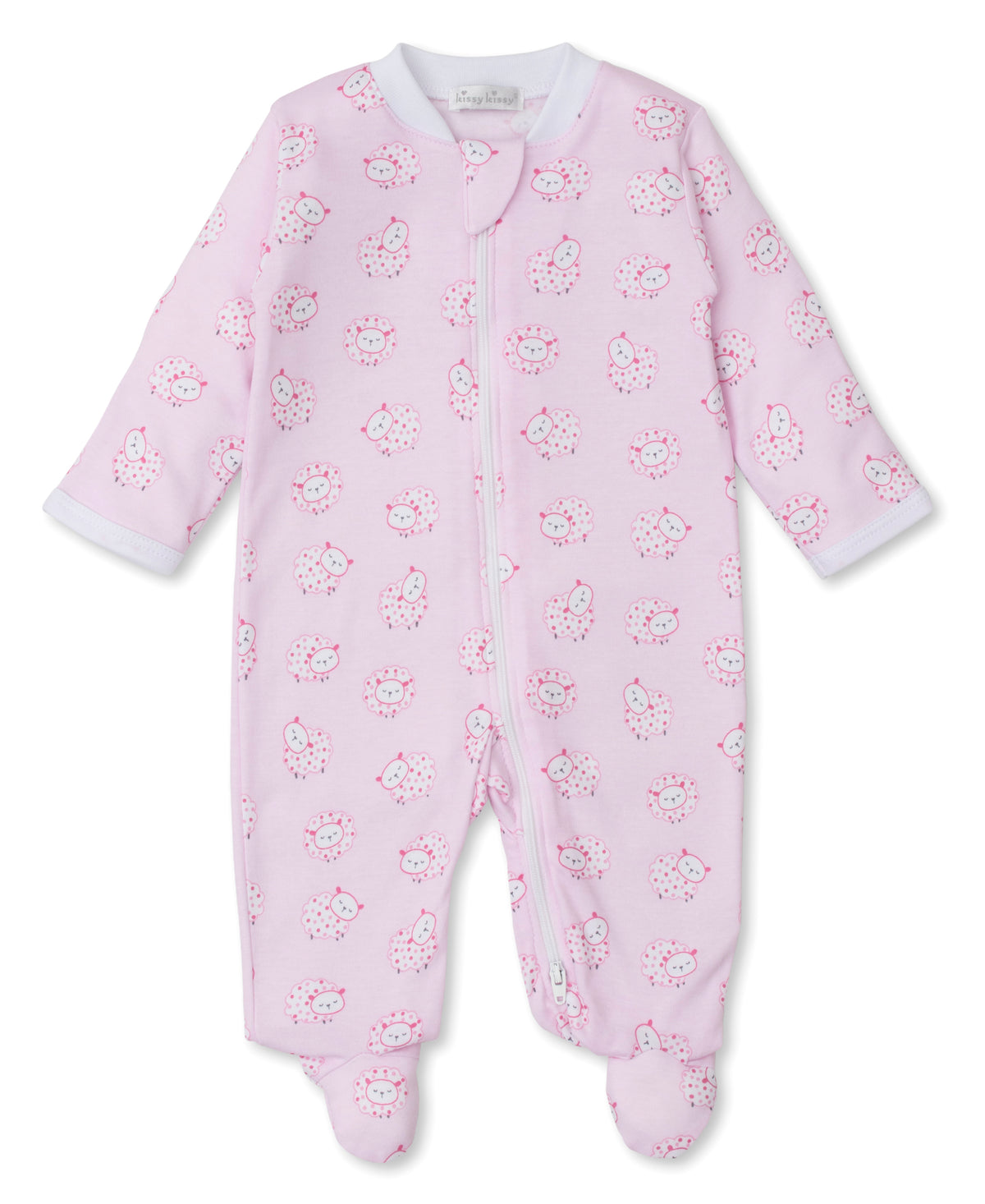 Kissy Kissy Pink Sheep Zip Footie