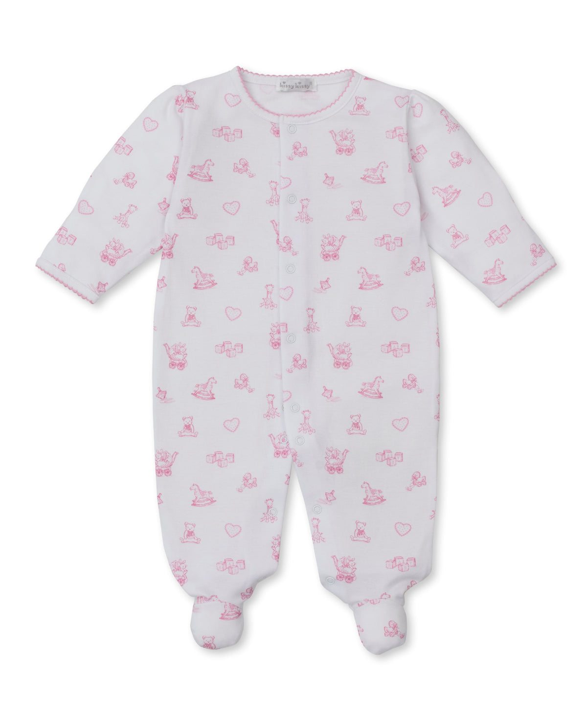 Kissy Kissy Pink Rocking Horse Print Footie