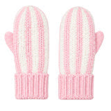 Bits & Bows Regatta Striped Mittens - pink & white