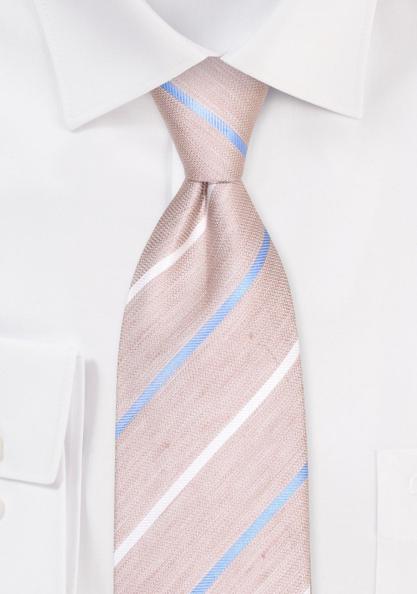 wheat brown and blue tie