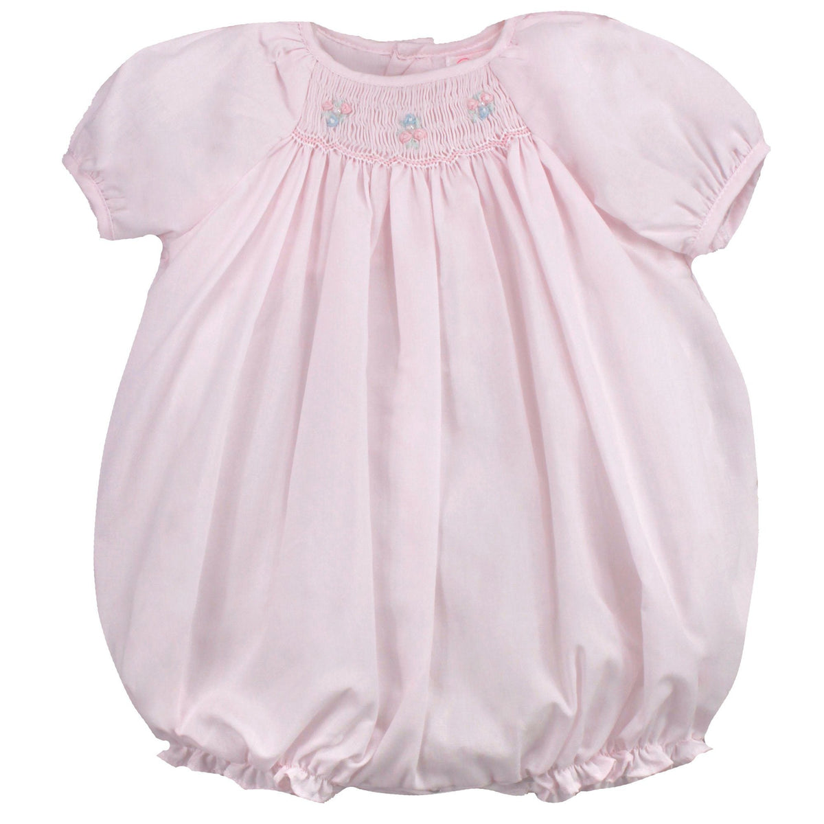 Petit Ami Center Smocked Pink Bubble