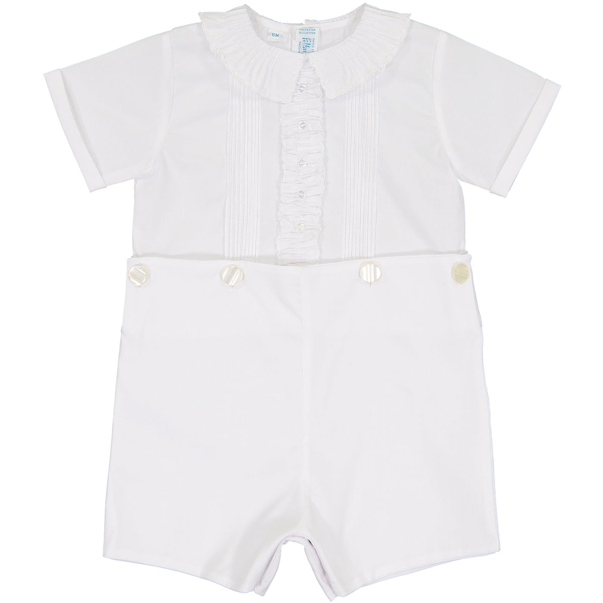 Feltman White Vintage Ruffled Bobby Suit