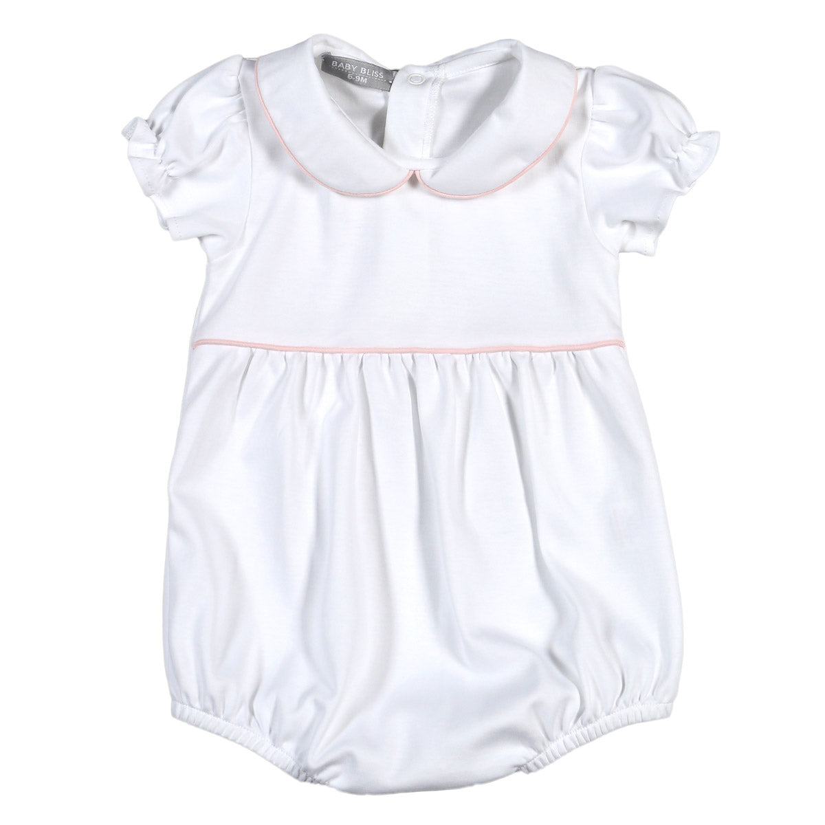 Baby Loren White Bubble Pink Piping