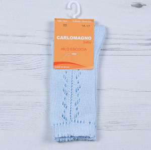Carlomagno Sky Blue Crochet Knee High