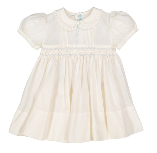 Feltman Brothers Ivory Vintage Smocked Dress