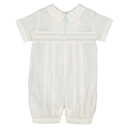 Feltman Brothers Ivory Vintage Smocked Romper