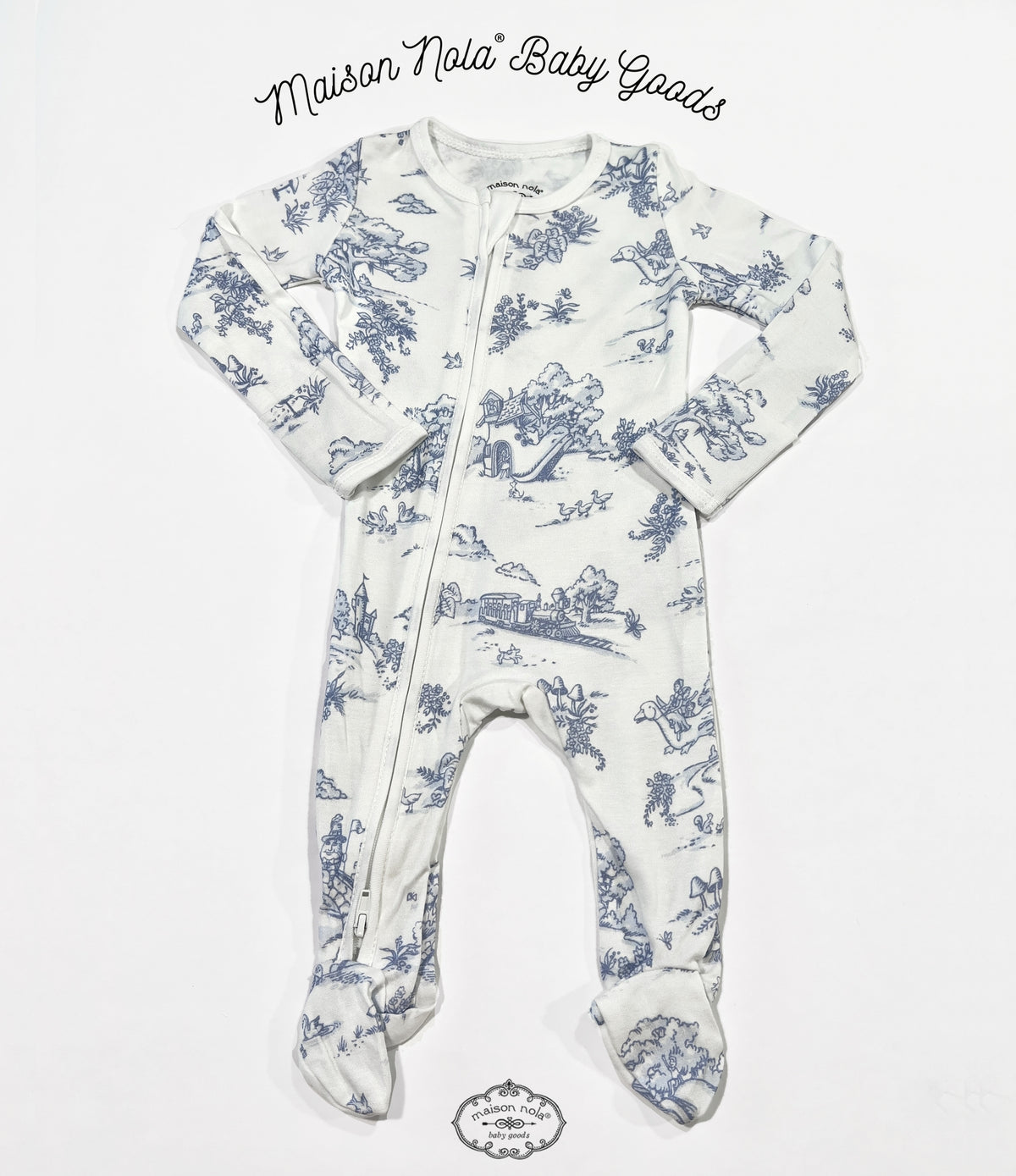 Maison Nola Blue Bamboo Storyland Footie