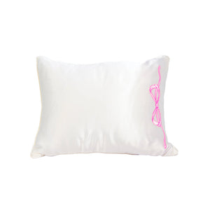 11" X 14" Satin Baby Pillow w/ Pink Bow