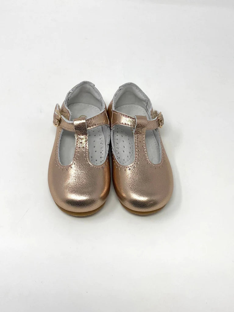 Lamour Eleanor T- Strap Flat-Rose Gold