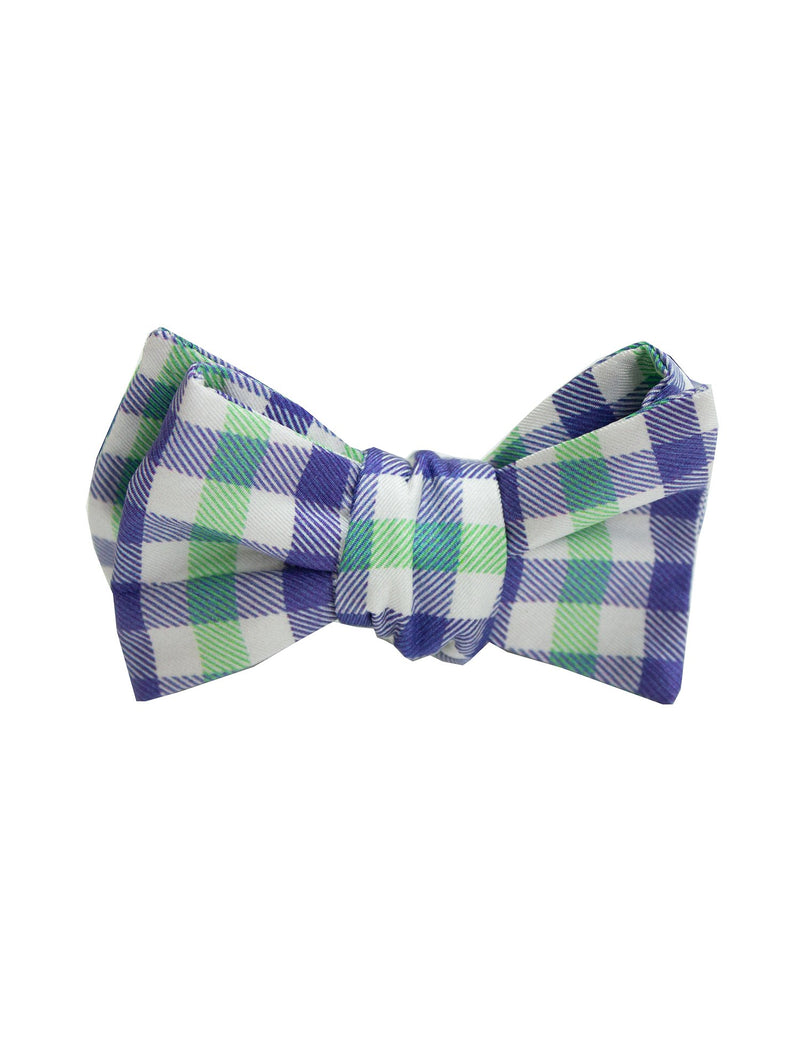 Properly Tied Navy/Green Check Bow Tie