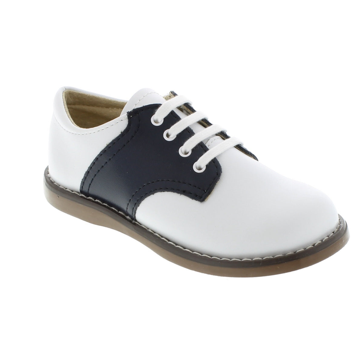 Footmates White & Navy Cheer Saddle Oxford