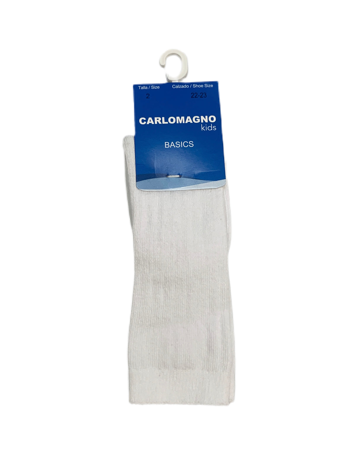 Carlomagno White Ribbed Knee High
