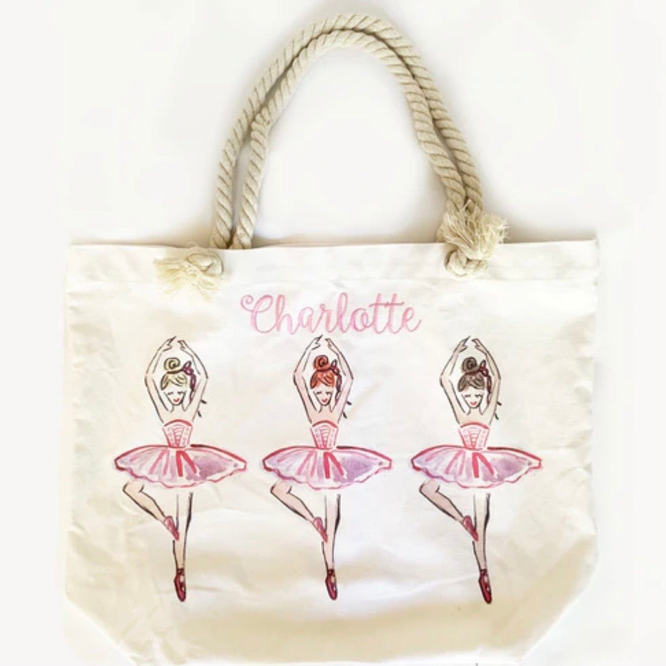 Over the Moon Ballerina Canvas Tote