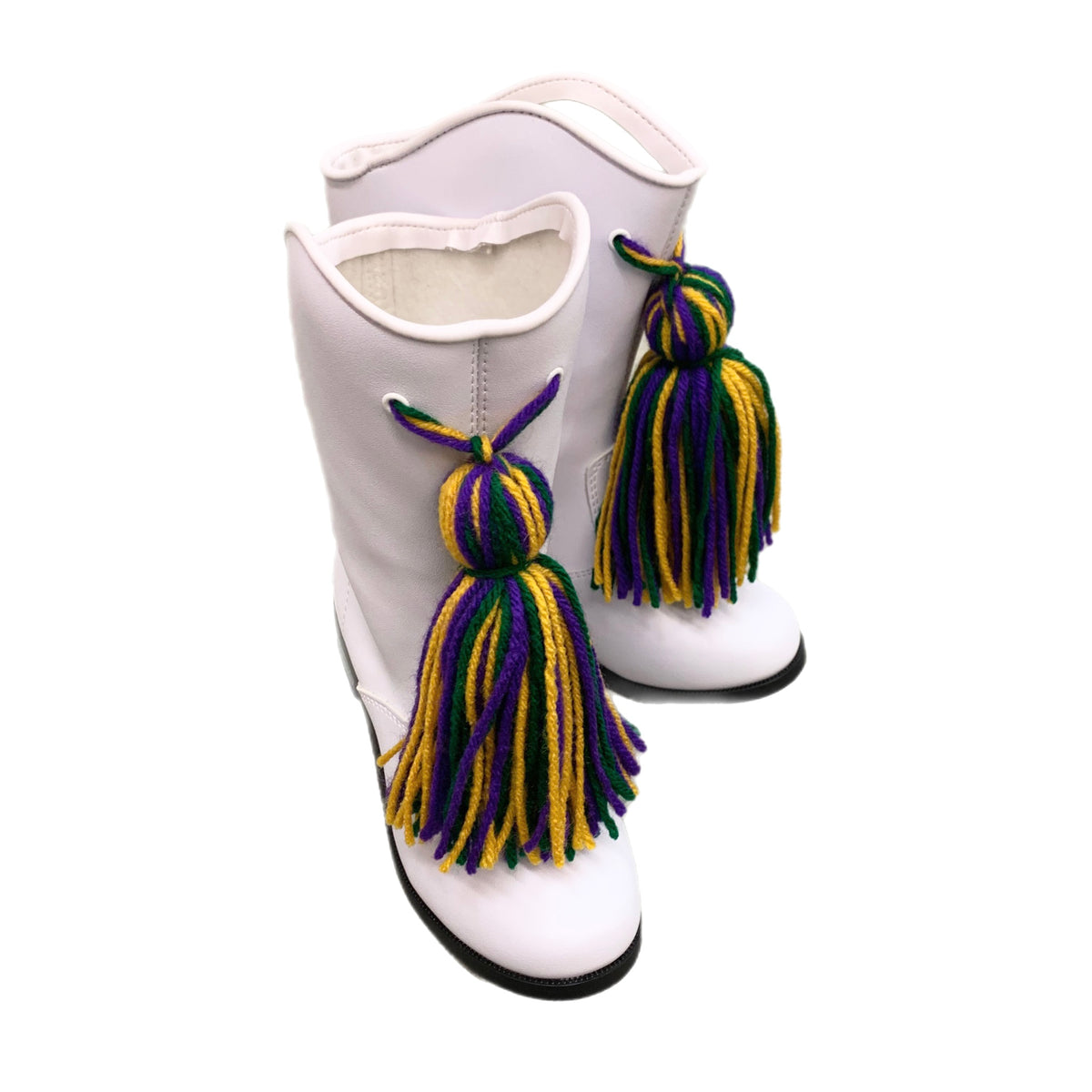 White Mardi Gras Marching Boot