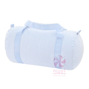 Oh Mint Baby Blue Seersucker Medium Duffle