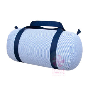 Oh Mint Navy Seersucker Medium Duffle