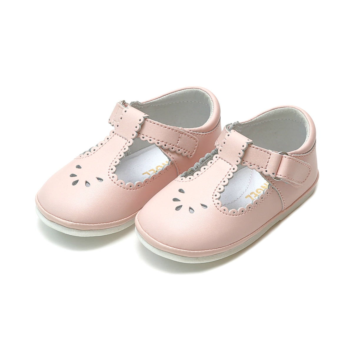 Angel Perforated T Strap Pink