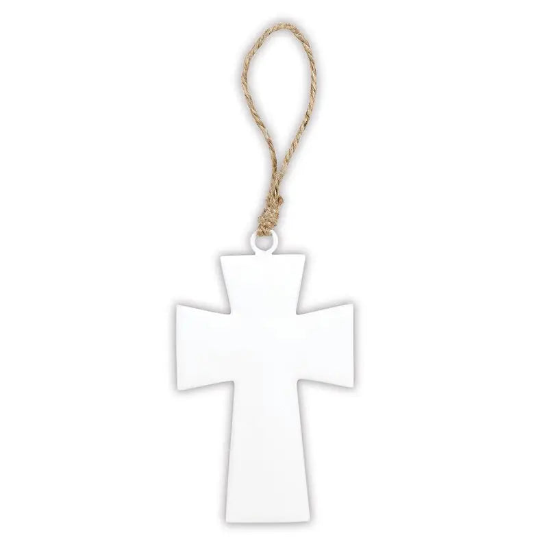 4" Enamel Wall Cross-White