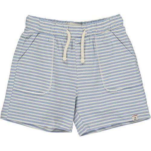 Me & Henry Cream/Blue Pique Knit Short