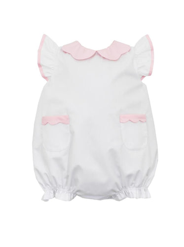 Petit Bebe White Bubble with Pink Scallop