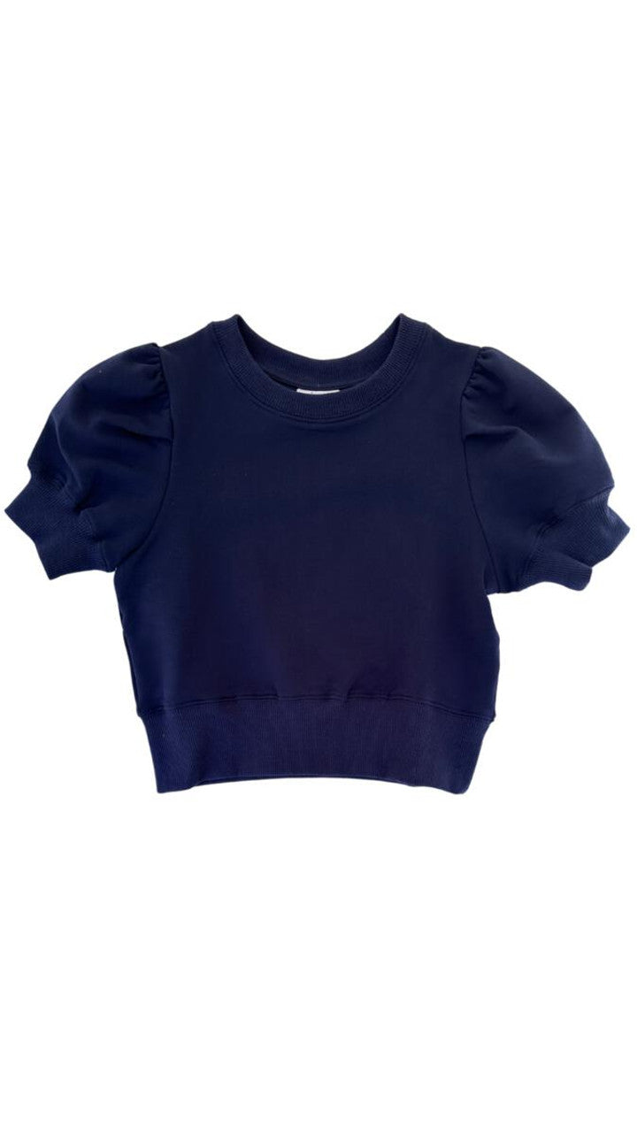 Pleat Riley Sweatshirt-Navy