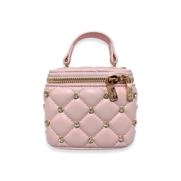 Embellished Vanity Quilted Purse-Pink