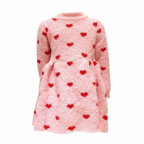 Lola & The Boys Sweetheart Pink Sweater Dress